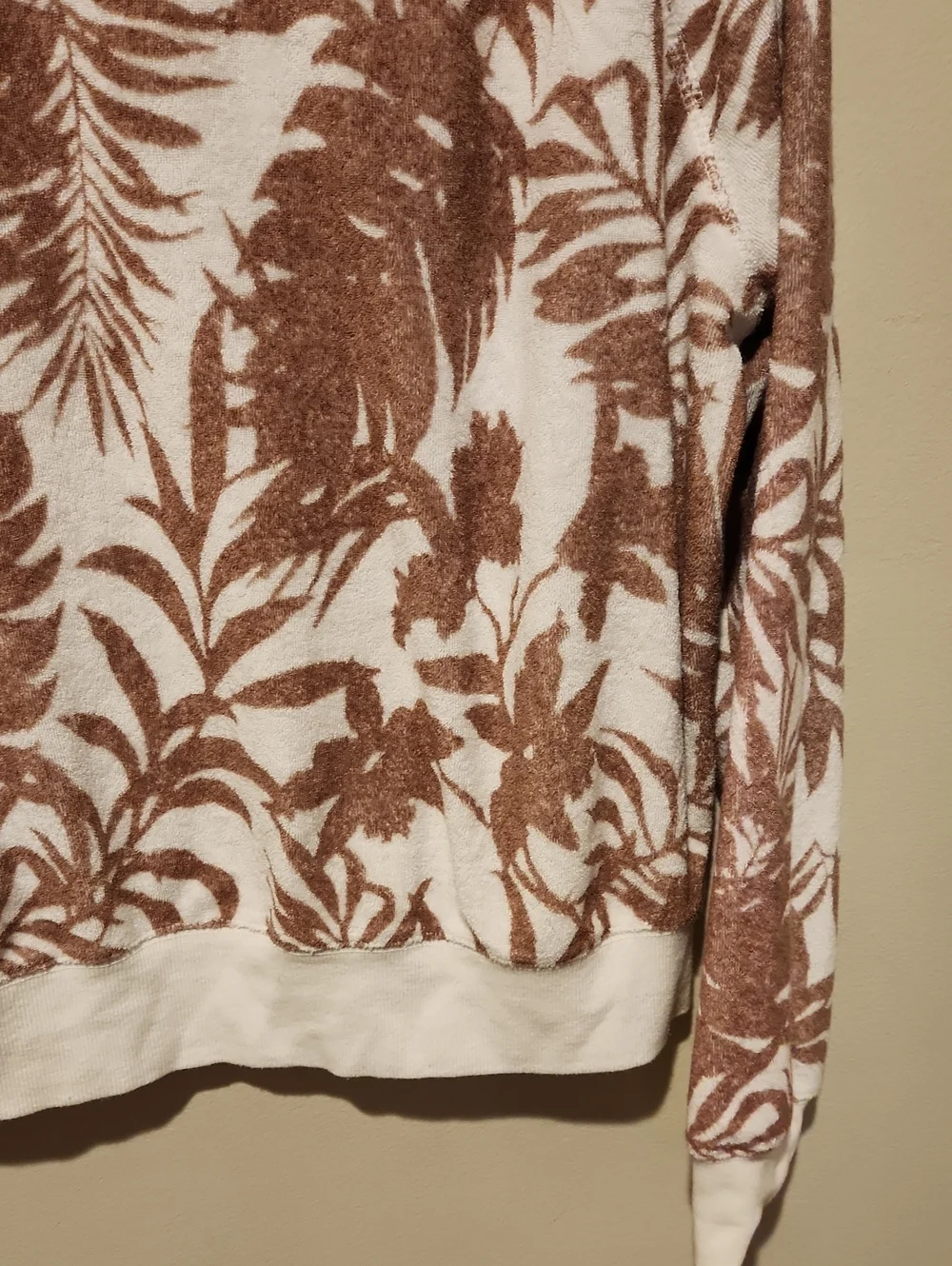 ❤️ EVEREVE TROPICAL PALM RAGLAN FRENCH TERRY SWEATSHIRT, SMALL - Picture 4 of 8